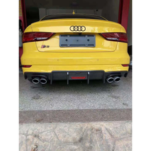 Load image into Gallery viewer, Audi A3/S3 KB Style Carbon Fiber Diffuser (With Led Brake Light) (2017-2021) | 8V.5