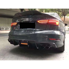 Load image into Gallery viewer, Audi A3/S3 KB Style Carbon Fiber Diffuser (With Led Brake Light) (2017-2021) | 8V.5
